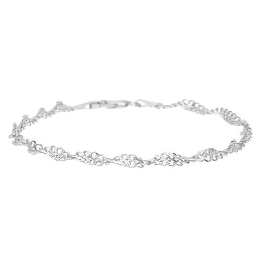 Singapore-Armband aus 925 Silber, Anlaufgeschützt, Breite 3,5 mm, Länge 19 cm