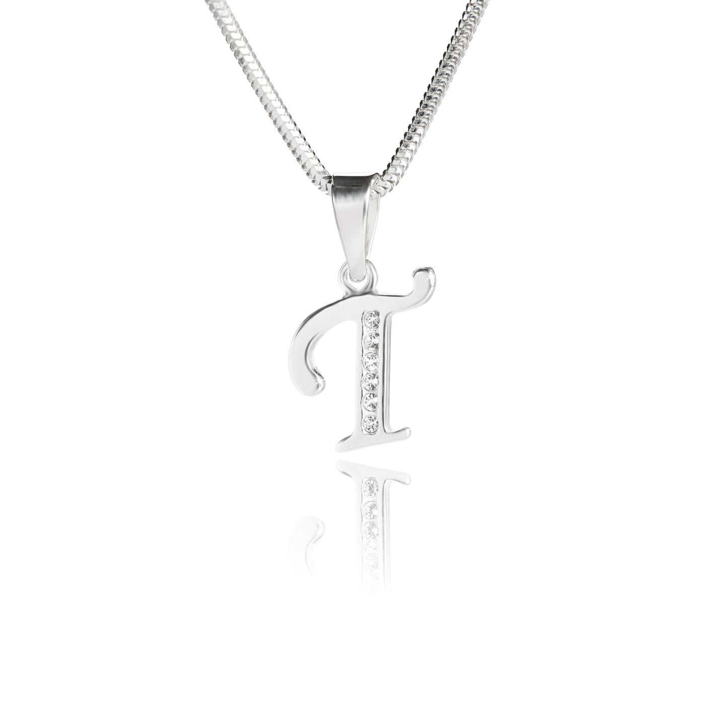 Buchstabenanhänger "T" aus 925 Silber, Anlaufgeschützt, ca. 19 mm x 18 mm. (ohne Kette)