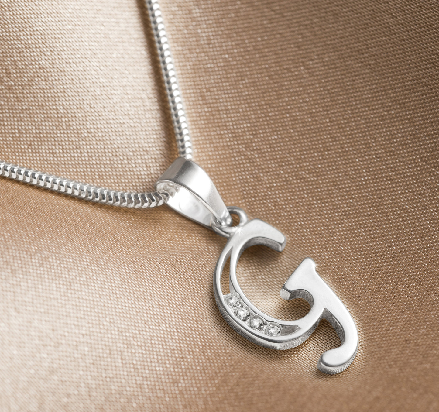 Buchstabenanhänger "G" aus 925 Silber, Anlaufgeschützt, ca. 25 mm x 10 mm. (ohne Kette)