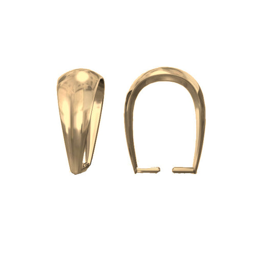 Eine vergoldete Anhägerfassung 2,9 mm x 7 mm aus 925 Silber