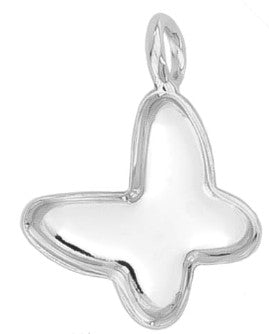 Ein Silberanhäger zum Kleben als Blume, 14 mm x 18 mm, aus 925 Silber