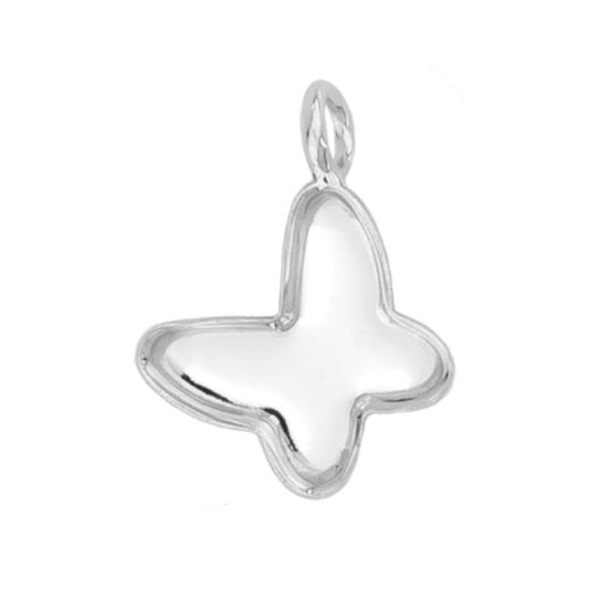 Ein Silberanhäger zum Kleben als Blume, 9 mm x 8 mm, aus 925 Silber