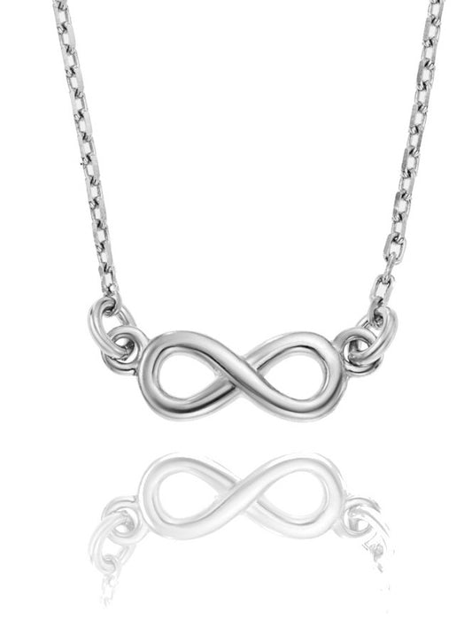 Ankerkette mit einem Infinity-Unendlichkeit-Anhänger, aus 925 Silber, Anlaufgeschützt, Breite 1,5 mm, Länge 42+3 cm