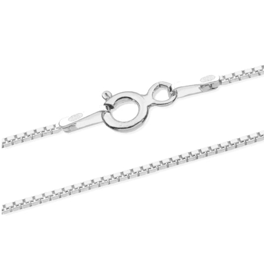 Venezianer Kette Box Chain, aus 925 Silber, Anlaufgeschützt, Breite 1,0 mm, Länge 50 cm