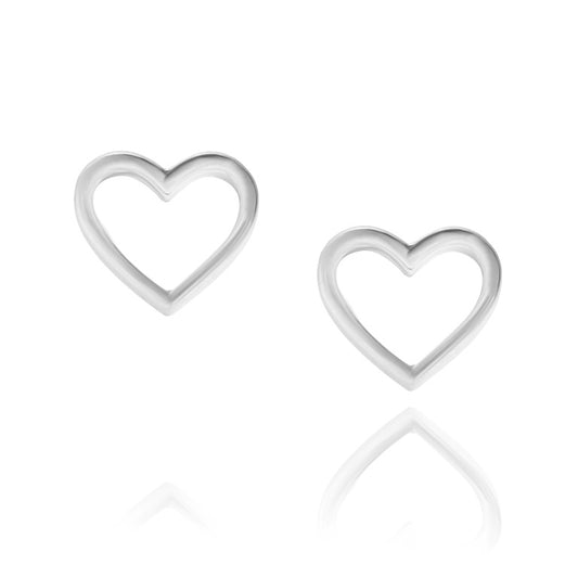 Silberohrringe Herzen, Stecker aus 925 Silber, 8 mm, Anlaufgeschützt