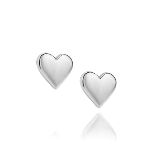 Silberohrringe Herzen, Stecker aus 925 Silber, 7 mm, Anlaufgeschützt