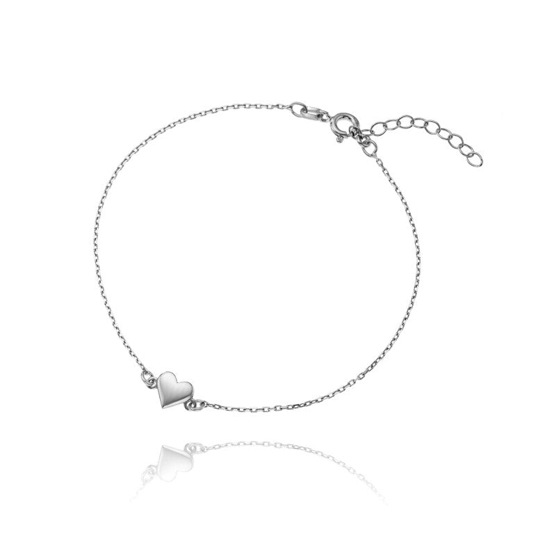 Ein Herz-Armband aus 925 Silber, Anlaufgeschützt Breite 0,6 mm, Länge 16-19,5 cm