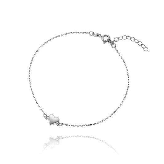 Ein Herz-Armband aus 925 Silber, Anlaufgeschützt Breite 0,6 mm, Länge 16-19,5 cm