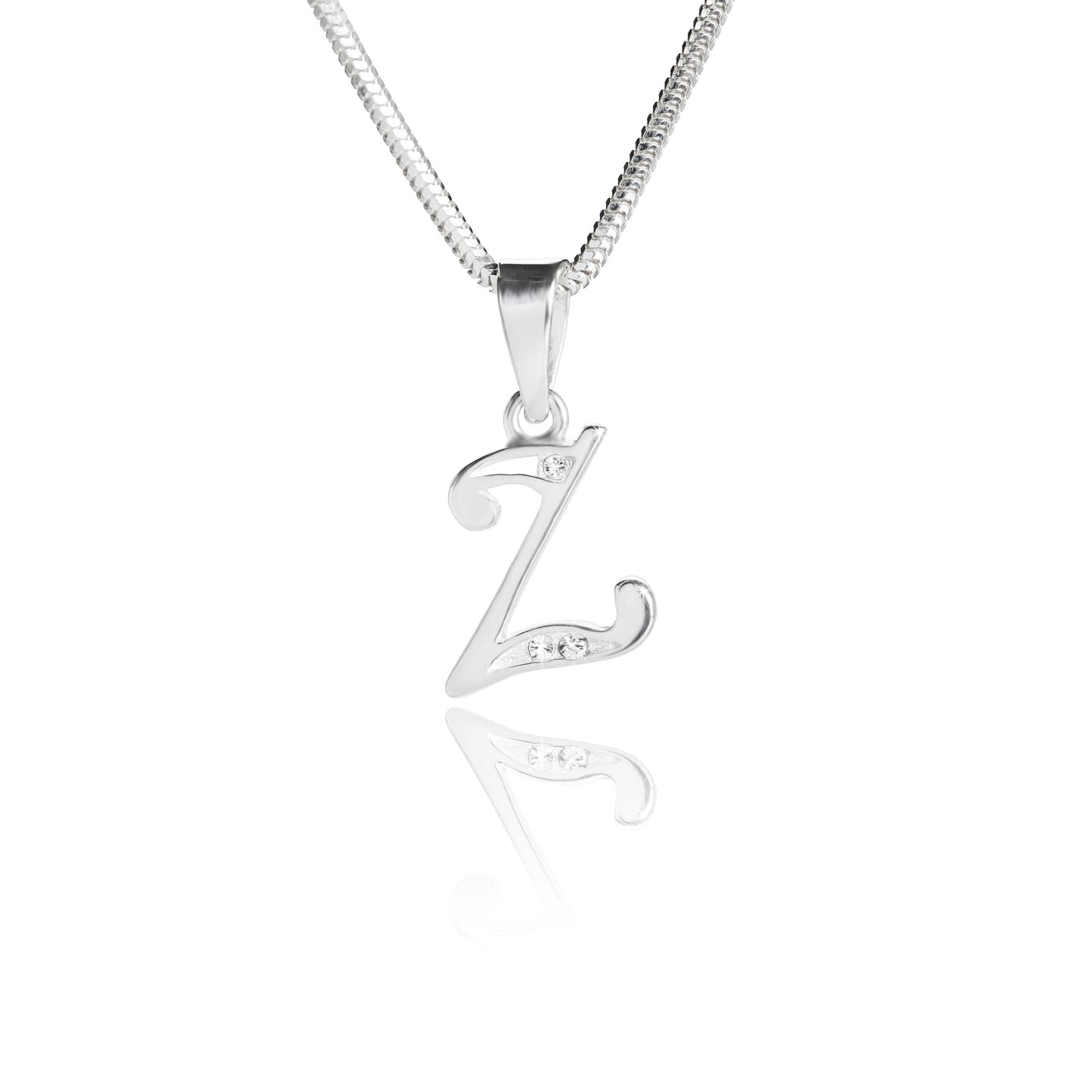 Buchstabenanhänger "Z" aus 925 Silber, Anlaufgeschützt, ca. 15 mm x 12 mm. (ohne Kette)