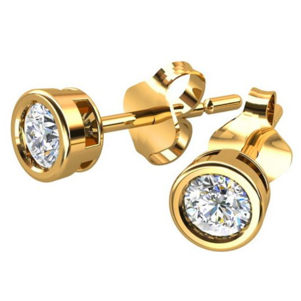 Vergoldete Silberohrringe mit Zirkonia, Stecker, aus 925 Silber, 3,5 mm, Anlaufgeschützt