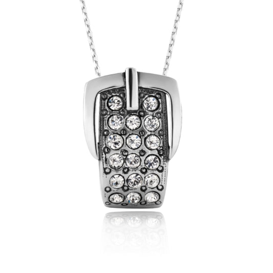 Gurtschnalle-Anhänger aus 925 Silber, Anlaufgeschützt, Größe: 20 mm x 28 mm (ohne Kette)