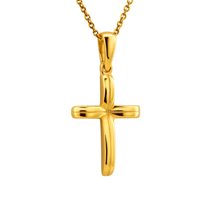Ein Kreuzanhänger aus 333 Gold, 17 mm x 12 mm (ohne Kette)