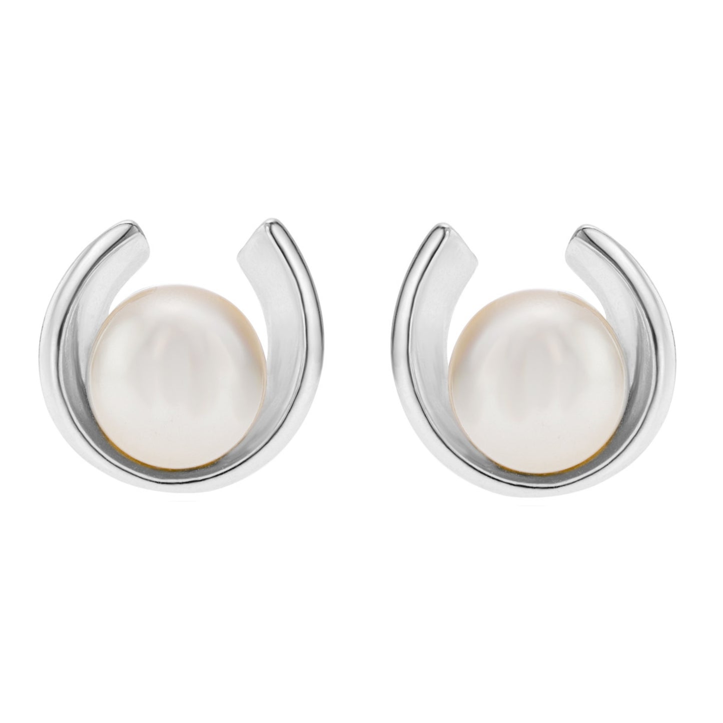Runde Silberohrringe mit Glasperlen, Stecker aus 925 Silber, 8 mm, Anlaufgeschützt