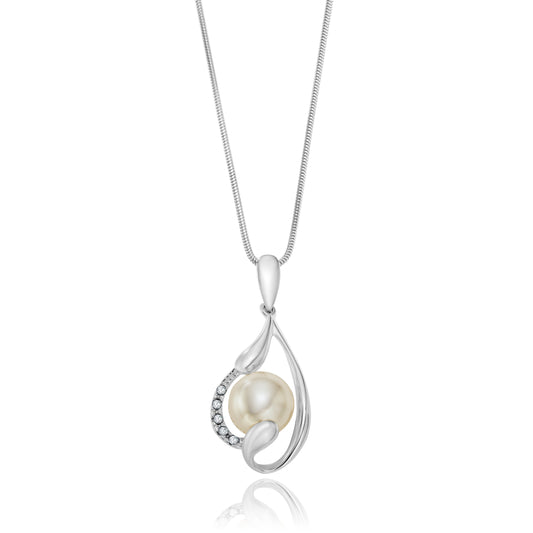 Perlenanhänger aus 925 Silber, Anlaufgeschützt, ca. 32 mm x 18 mm (ohne Kette)
