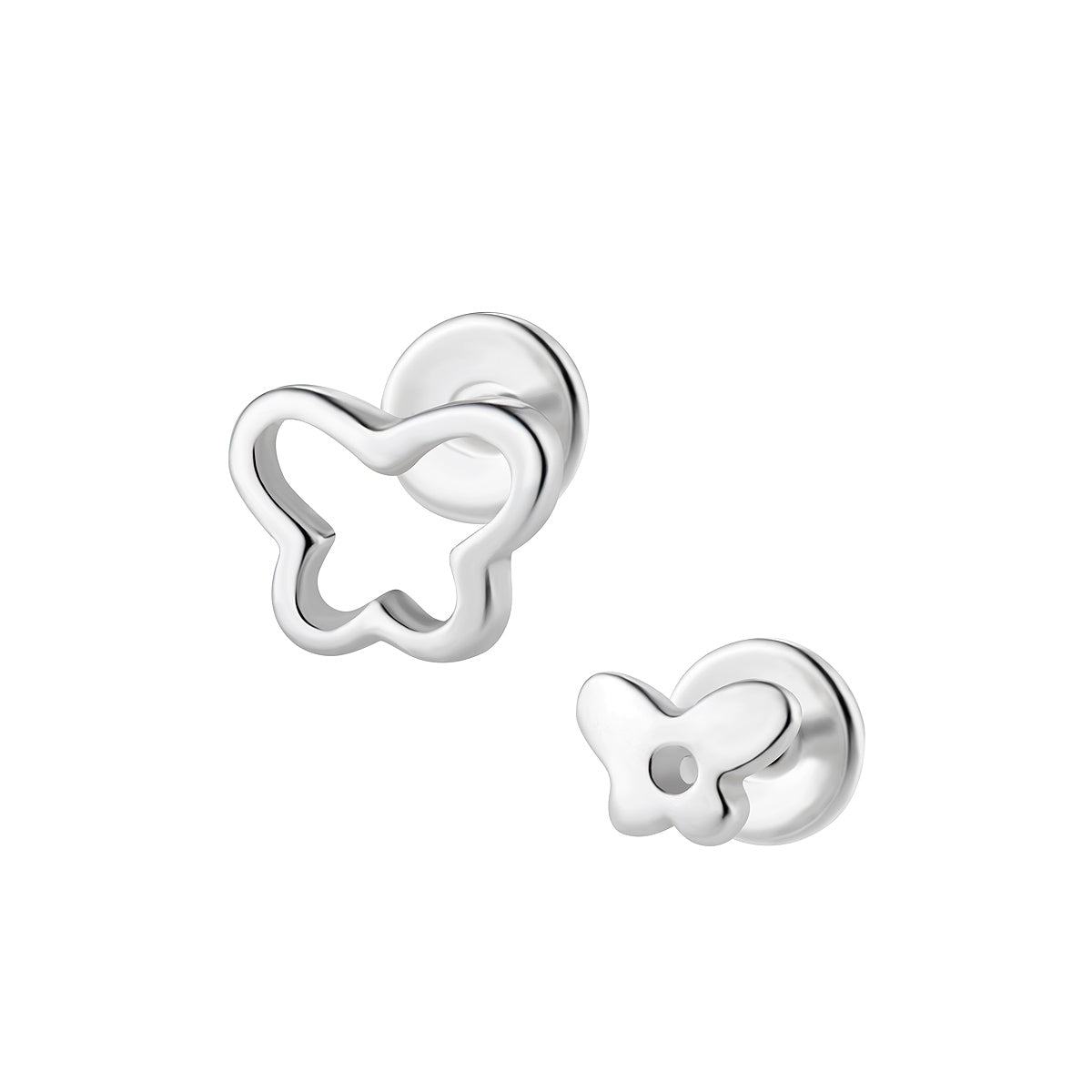 Ein Paar Kinderohrringe rund, Stecker, 7 mm, aus 925 Silber, Anlaufgeschützt