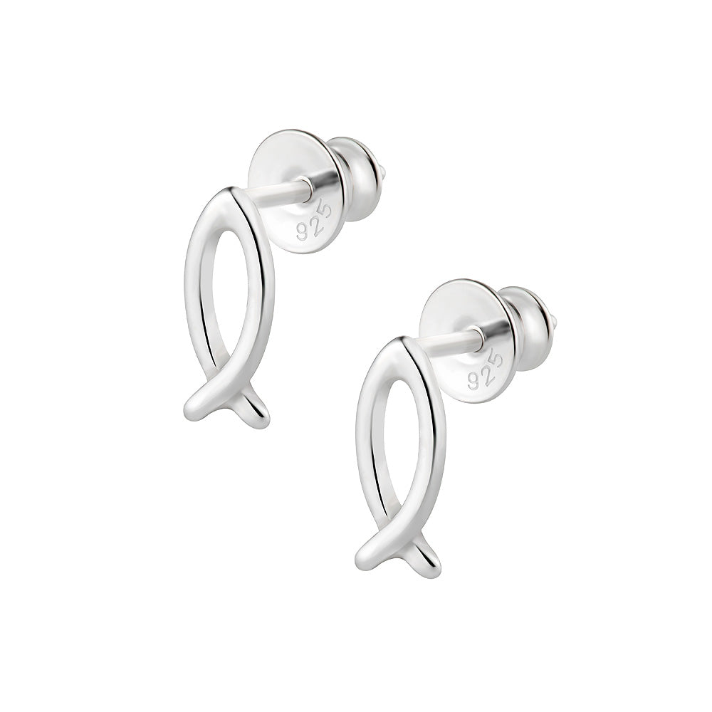 Ein Paar Kinderohrringe Fische, Stecker, aus 925 Silber, Anlaufgeschützt