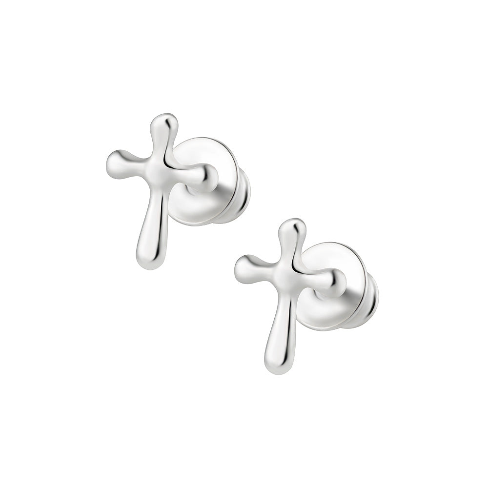 Ein Paar Kinderohrringe Kreuze, Stecker, aus 925 Silber, Anlaufgeschützt