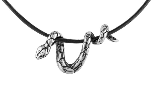 Schlangenanhänger aus 925 Silber, Anlaufgeschützt, ca. 23 mm x 43 mm (ohne Kette)