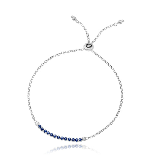 Ein blaues Damenarmband aus 925 Silber, Anlaufgeschützt Breite  mm, Länge 18-21 cm
