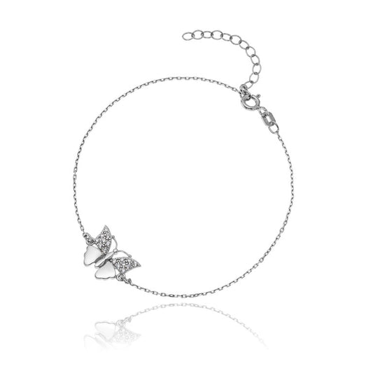 Ein Schmetterling-Armband aus 925 Silber, Anlaufgeschützt Breite 0,6 mm, Länge 16-19,5 cm