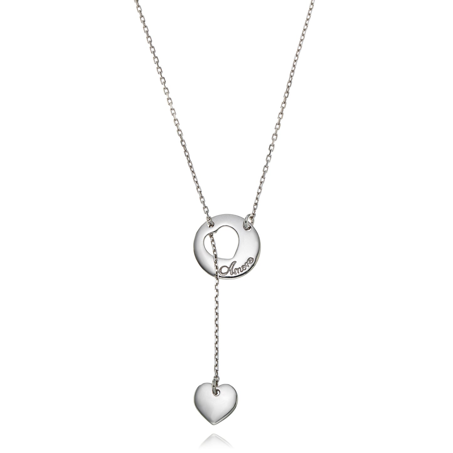 Ankerkette mit Herz-Anhänger, aus 925 Silber, Anlaufgeschützt, Breite ca 0,6 mm, Länge 75 cm
