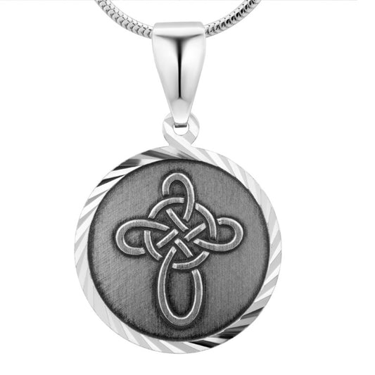 Keltisches Kreuz-Anhänger aus 925 Silber, Anlaufgeschützt, Durchmesser ca. 20 mm (ohne Kette)